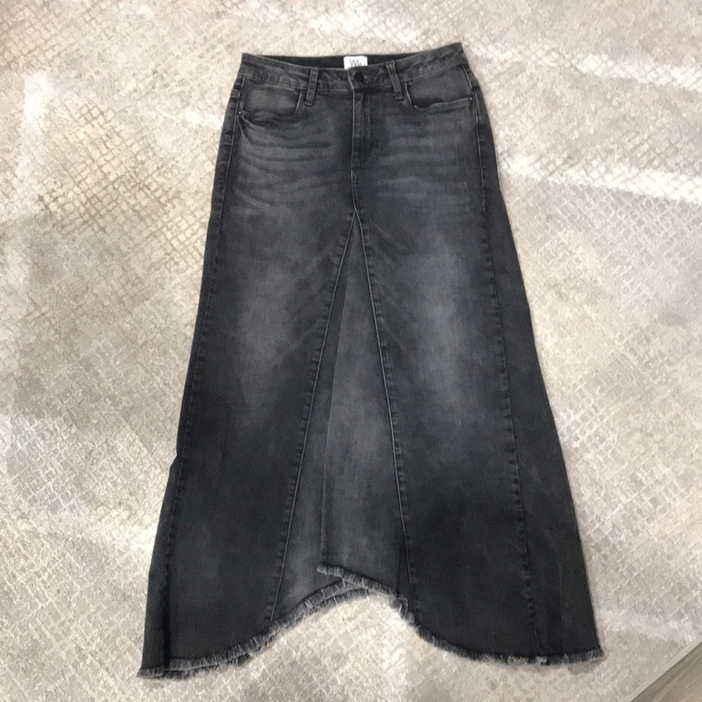 Black Denim Maxi Skirt